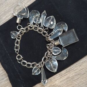 Vintage Clear Lucite Charm Bracelet